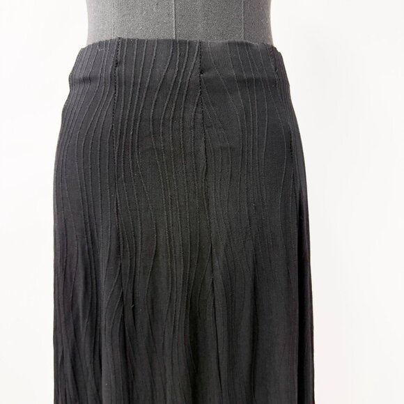 LONG PLEATED MAXI SKIRT BLACK - Picture 4 of 6